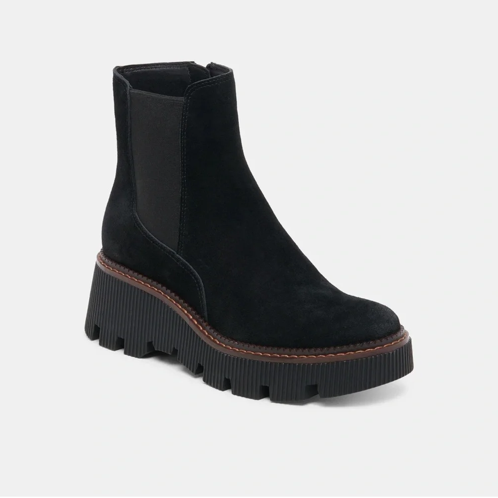 Dolce Vita Emmet Women’s Suede Black Ankle Boots Size 10 NWT
